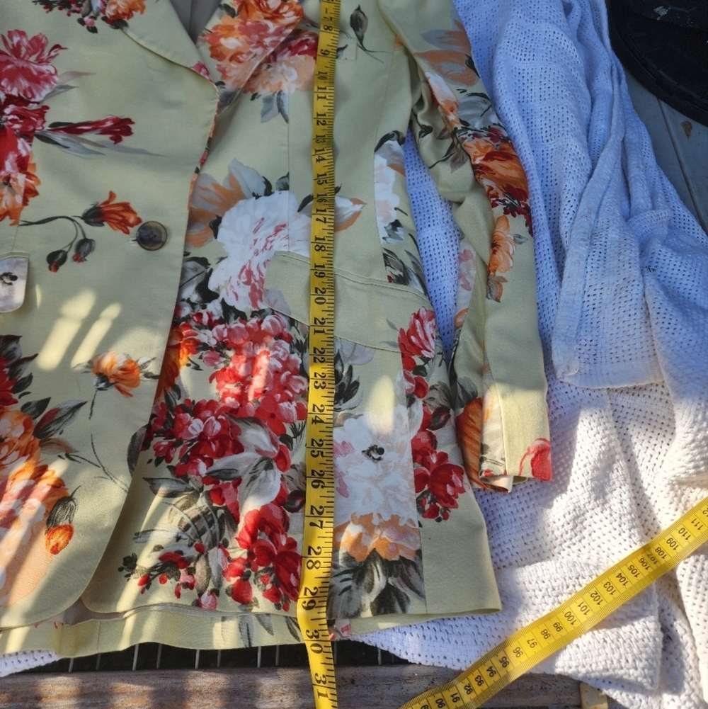 Vintage Linda Allard  Ellen Tracy‎ floral Blazer L - Picture 12 of 16